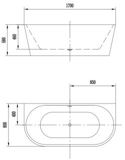 Акриловая ванна Art&Max 170x80см белый AM-206-1700-800