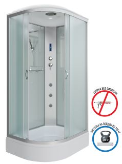 Душевая кабина Niagara NG-33984-14RF с гидромассажем 90x80см серебро/матовое