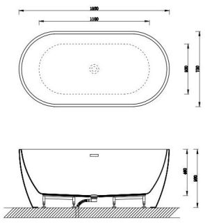 Акриловая ванна Art&Max 150x78см белый AM-518-1500-780