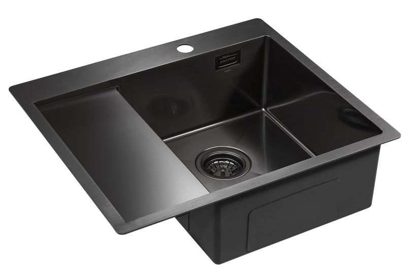 Мойка кухонная Paulmark Alster PM825951-GMR правая воронёная сталь Мойка кухонная Paulmark Alster PM825951-GMR правая воронёная сталь