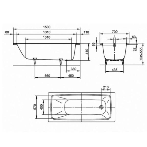Стальная ванна KALDEWEI Cayono 150x70 standard mod. 747 274700010001 Стальная ванна KALDEWEI Cayono 150x70 standard mod. 747 274700010001