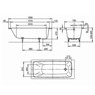 Стальная ванна KALDEWEI Cayono 150x70 с покрытием easy clean Стальная ванна KALDEWEI Cayono 150x70 с покрытием easy clean