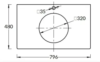 Столешница для накладных раковин Kerama Marazzi Монте Тиберио PL5.SG50008220R\80 80 см белый натуральный