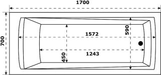 Ванна акриловая Azario Бали БАВ0103 170х70 см белый