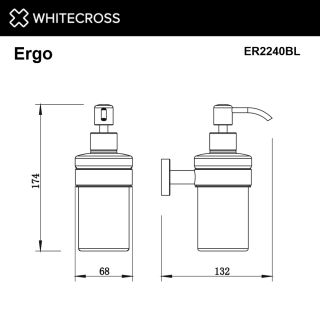 Дозатор для жидкого мыла подвесной WHITECROSS Ergo ER2240GL золото