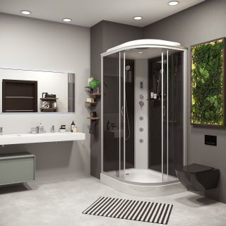 Душевая кабина Niagara NG-3512-14LF с гидромассажем 120x80см серебро/тонированное