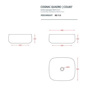 Раковина ArtCeram Cognac COL007 12 00 giallo zinco 46 см