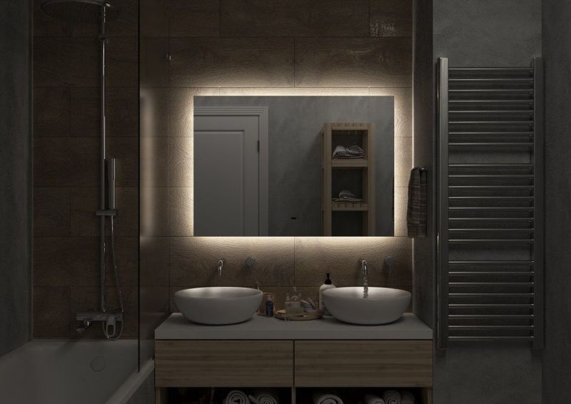 Зеркало с холодной подсветкой Art&Max Perugia 100x80см AM-Per-1000-800-DS-F Зеркало с холодной подсветкой Art&Max Perugia 100x80см AM-Per-1000-800-DS-F