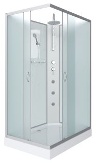 Душевая кабина Niagara NG-43975-14QBKTG с гидромассажем 90x70см серебро/матовое