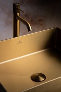 Раковина AltroBagno Accordo 001009 OrSp из нержавеющей стали золото матовое  Раковина AltroBagno Accordo 001009 OrSp из нержавеющей стали золото матовое