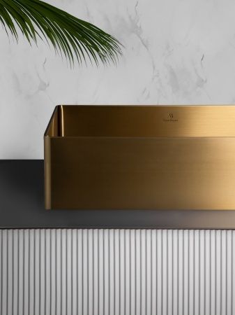 Раковина AltroBagno Accordo 001009 OrSp из нержавеющей стали золото матовое  Раковина AltroBagno Accordo 001009 OrSp из нержавеющей стали золото матовое