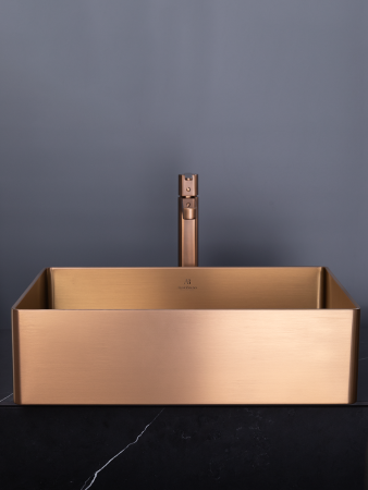 Раковина AltroBagno Accordo 001011 RaSp из нержавеющей стали медь матовая  Раковина AltroBagno Accordo 001011 RaSp из нержавеющей стали медь матовая