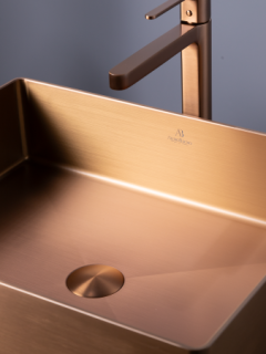 Раковина AltroBagno Accordo 001011 RaSp из нержавеющей стали медь матовая  Раковина AltroBagno Accordo 001011 RaSp из нержавеющей стали медь матовая
