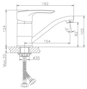 Смеситель для кухни Haiba HB4566-2 хром