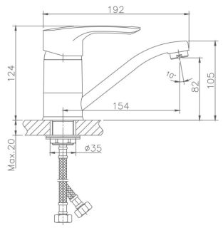 Смеситель для кухни Haiba HB4566-2 хром Смеситель для кухни Haiba HB4566-2 хром