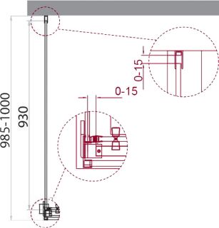 Боковая панель BelBagno ACQUA-100-FIX-C-Cr серебристый