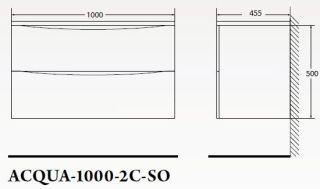 Тумба под раковину BelBagno подвесная 100x50см Bianco Lucido ACQUA-1000-2C-SO-BL