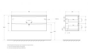 База под раковину подвесная BelBagno ACQUA-1200-2C-SO-BL