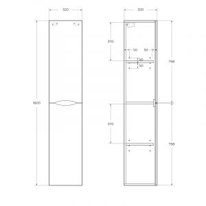 Шкаф подвесной BELBAGNO ACQUA-1600-2A-SC