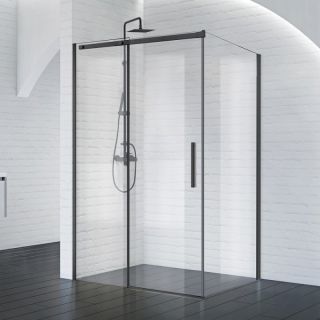 Душевой уголок BelBagno Acqua -AH-1-150/90-C-NERO профиль черный матовый Душевой уголок BelBagno Acqua -AH-1-150/90-C-NERO профиль черный матовый
