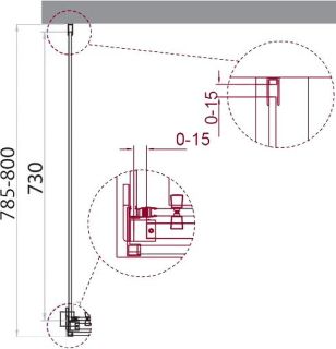 Боковая панель BelBagno ACQUA-80-FIX-C-Cr серебристый