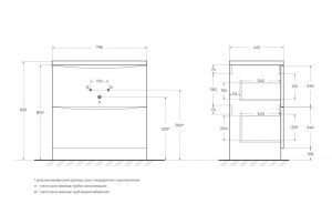 База под раковину напольная BelBagno ACQUA-800-2C-PIA-BL