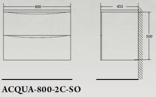Тумба под раковину BelBagno подвесная 80x50см Bianco Lucido ACQUA-800-2C-SO-BL