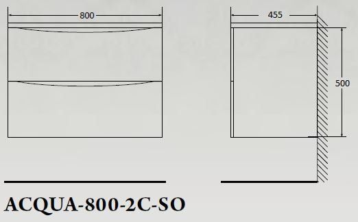 Тумба под раковину BelBagno подвесная 80x50см Bianco Lucido ACQUA-800-2C-SO-BL
