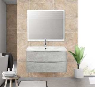 Тумба под раковину BelBagno подвесная 90x50см Cemento Verona Grigio ACQUA-900-2C-SO-CVG
