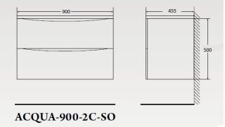 Тумба под раковину BelBagno подвесная 90x50см Bianco Lucido ACQUA-900-2C-SO-BL