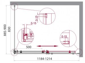 Душевой уголок BelBagno прямоугольный хром ACQUA-AH-1-120/90-C-Cr
