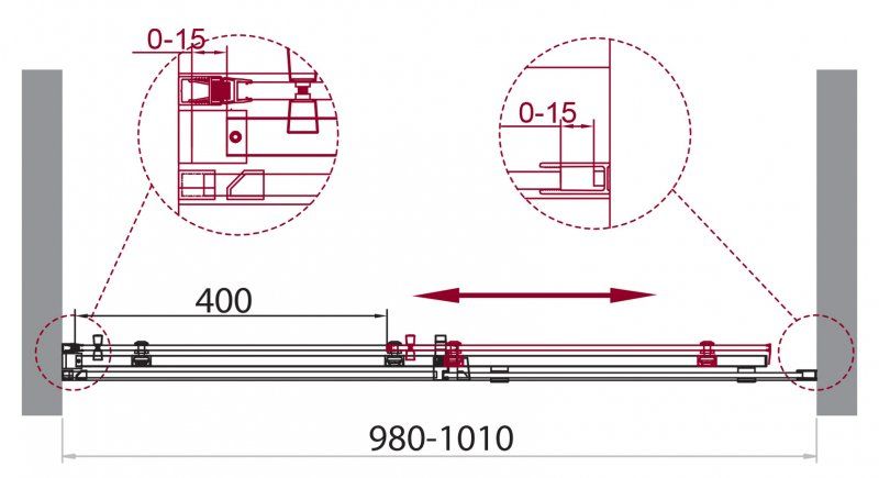 Душевая дверь BelBagno хром ACQUA-BF-1-100-C-Cr