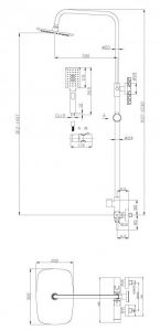 Душевая стойка BelBagno ACQUA-DOCM-CRM хром