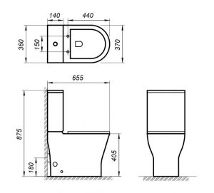 Чаша унитаза напольного BelBagno Acqua BB340CPR