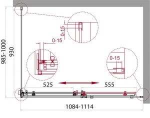 Душевой уголок BelBagno Acqua -AH-1-110/100-C-Cr
