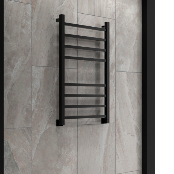Полотенцесушитель водяной Indigo Aletto LALWPF80-50BR 80x50 см чёрный муар