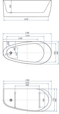 Акриловая ванна Allen Brau Priority 2.31002.21/CGM 170x80 см