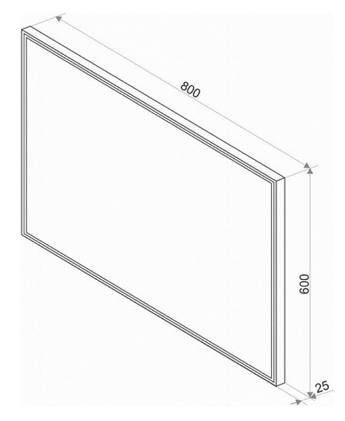 Зеркало с подсветкой Continent Sting ЗЛП511 с сенсорным выключателем 80см