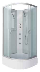 Душевая кабина Niagara NG-3302-14BKG с гидромассажем 100x100см серебро/матовое