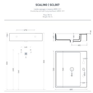 Раковина ArtCeram Scalino SCL007 17 00 черная 55 см