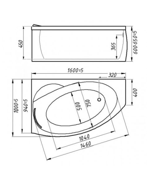 Ванна из искусственного камня Фэма Стиль Аделина R 160x90 см