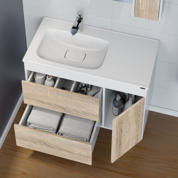 Подвесная тумба под раковину Санта Меркурий 700456 90 см янтарный