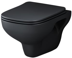 Унитаз подвесной Am.Pm X-Joy FlashClean с сиденьем микролифт чёрный матовый C85A1700MBSC
