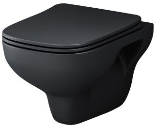Унитаз подвесной Am.Pm X-Joy FlashClean с сиденьем микролифт чёрный матовый C85A1700MBSC