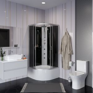 Душевая кабина Niagara NG-2507-14BKTG с гидромассажем 80x80см серебро/тонированное
