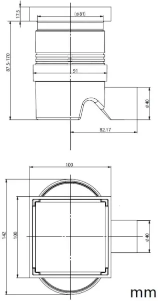 Душевой трап Allen Brau Priority 9.50026.MG 10 см черный