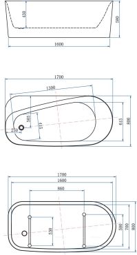 Акриловая ванна Allen Brau Priority 2.31001.21/CGM 170x80 см