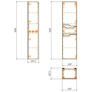 Пенал подвесной Azario Kantri CS00097263 правосторонний 40 см белый глянец