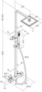Душевая стойка Milleau Tissage ML8018AB.DT-GB черный