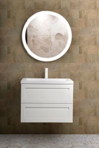 Подвесная тумба под раковину Art&Max Platino 80см белый матовый AM-Platino-800-2C-SO-BM-Cer